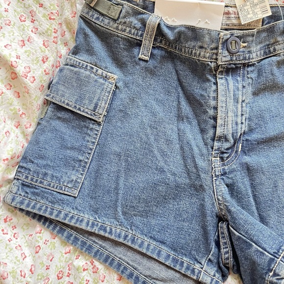 Vtg Y2K Abercrombie & Fitch Ultra Short Denim Shorts Cargo Low Rise 30"‎ Grunge - Picture 5 of 10